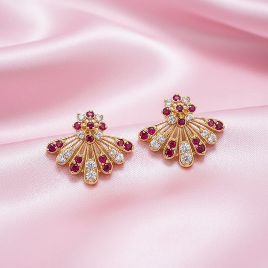 1.5 inch fan earrings. NOT 916 GOLD. CODE F09
