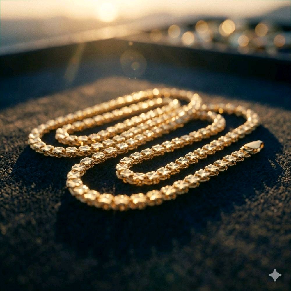 Daily wear 28 inches length chain. Diamond cut chain. Not 916 gold. R898